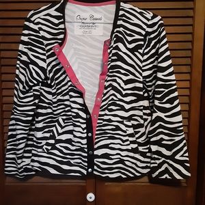 Zebra Print Jacket with Pink Trim